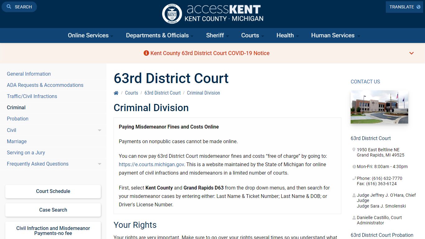 Criminal Division - Kent County, Michigan